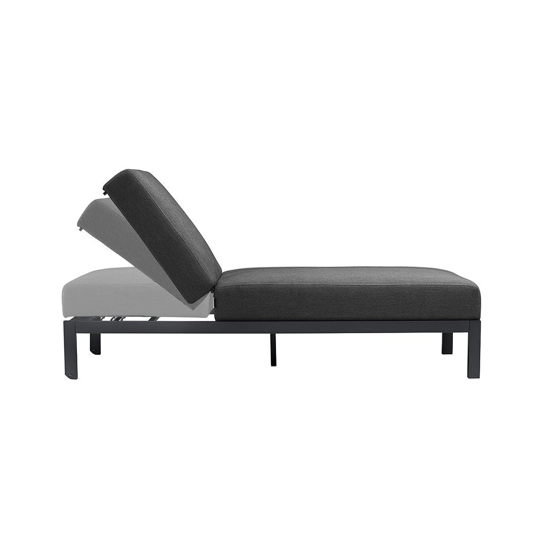 Justerbar ryggstøtte på Solseng Pure Silver-Line aluminium Sunbrella