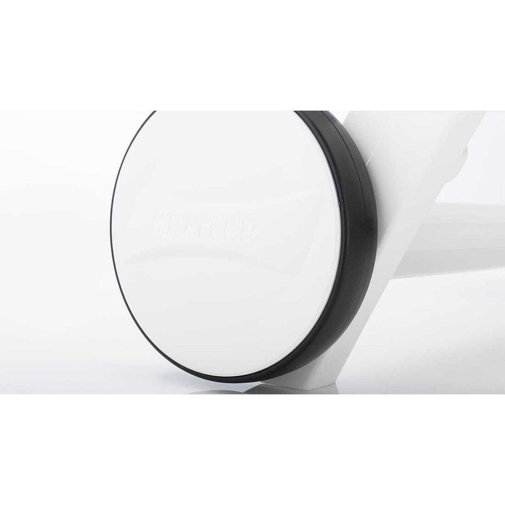 Solseng Roma med hjul plast hvit 185 cm med puter
