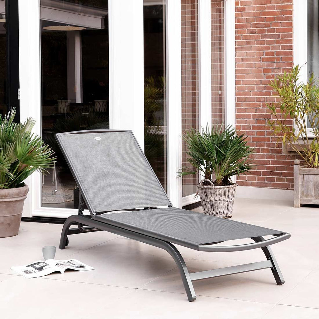 Solseng San Domingo aluminium tekstilen med justerbar rygg