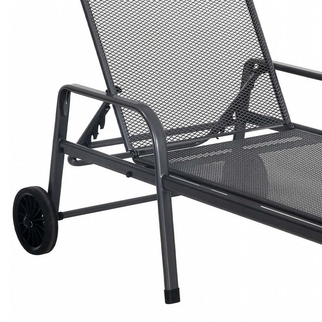 Solseng Savoy strekkmetal 81x187 cm jerngrå montert i hage