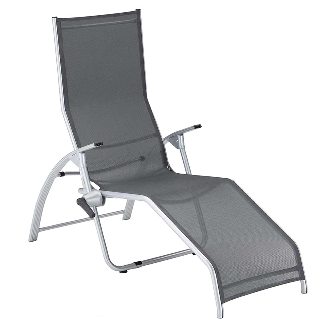 Solseng-sett Tampa 2 stk. aluminium og textilen montert ved pool