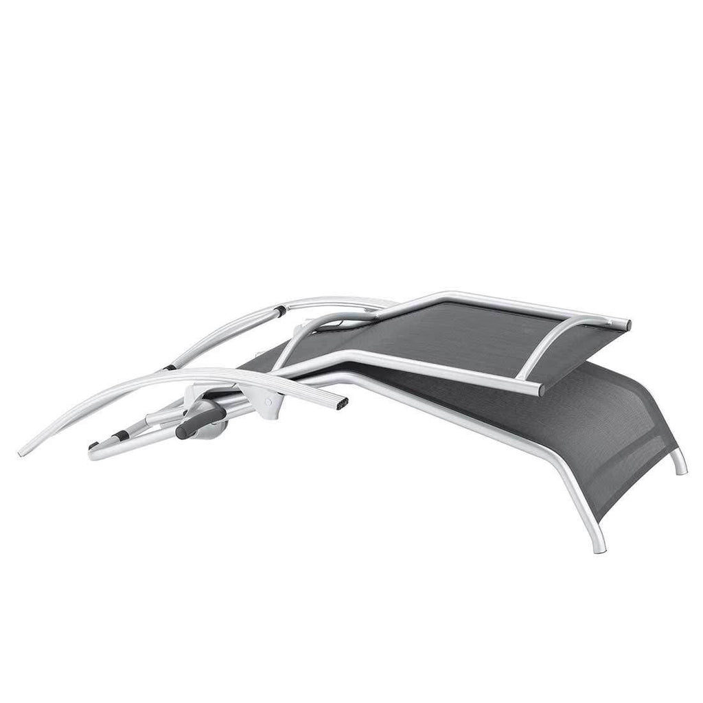Solseng-sett Tampa 2 stk. aluminium og textilen ved terrasse