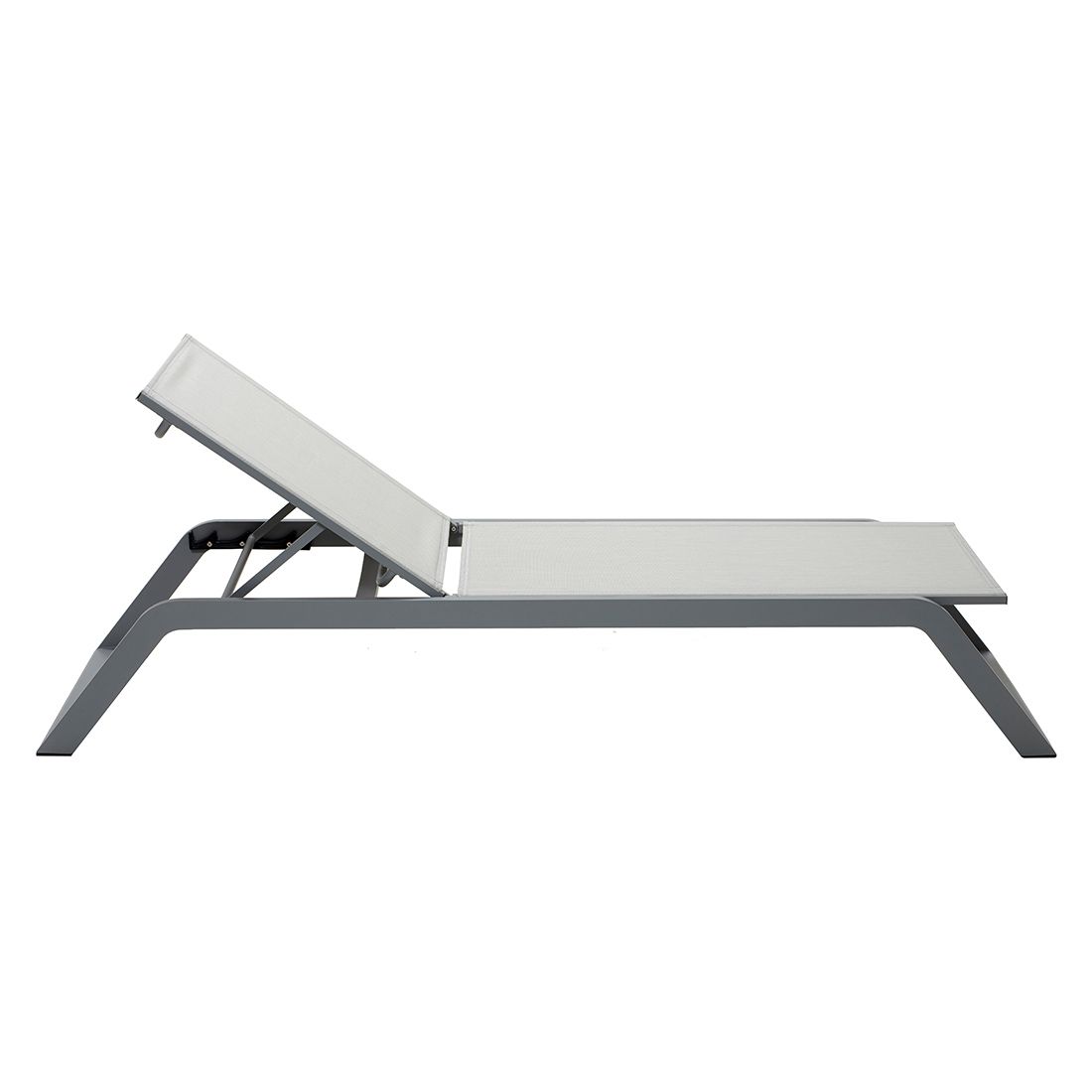 Solseng Siesta aluminium/textilen 60x205 cm nærbilde justerbar ryggstøtte