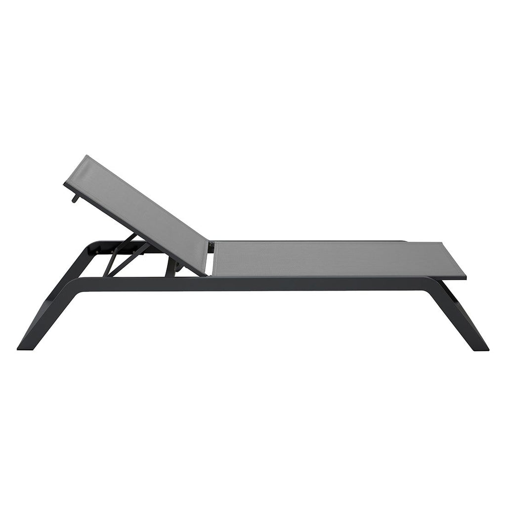 Nærbilde av tekstilene på Solseng Siesta justerbar aluminium/Cane-line Tex