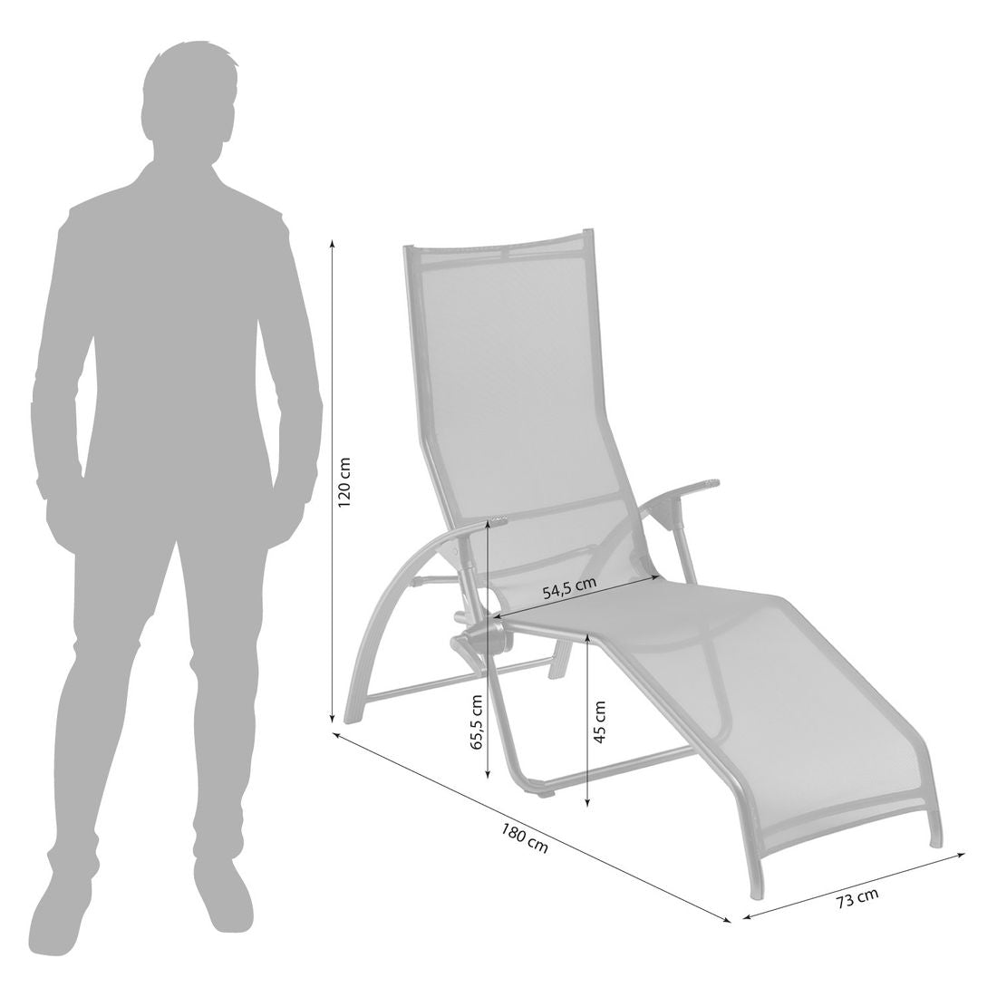 Solseng Tampa justerbar aluminium textilen antrasitt foldet sammen