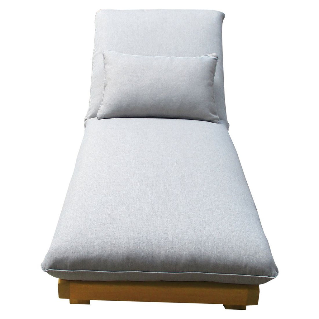 Montert Solseng Zoe eukalyptus/olefin 200x65 cm justerbar på terrasse