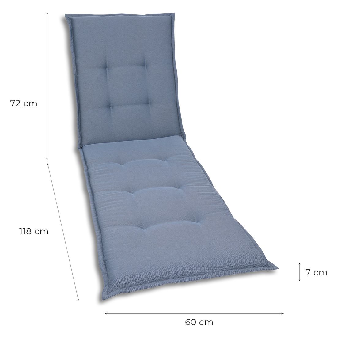 Solsengpute 60x190 cm polyester blå - GO-DE bakside