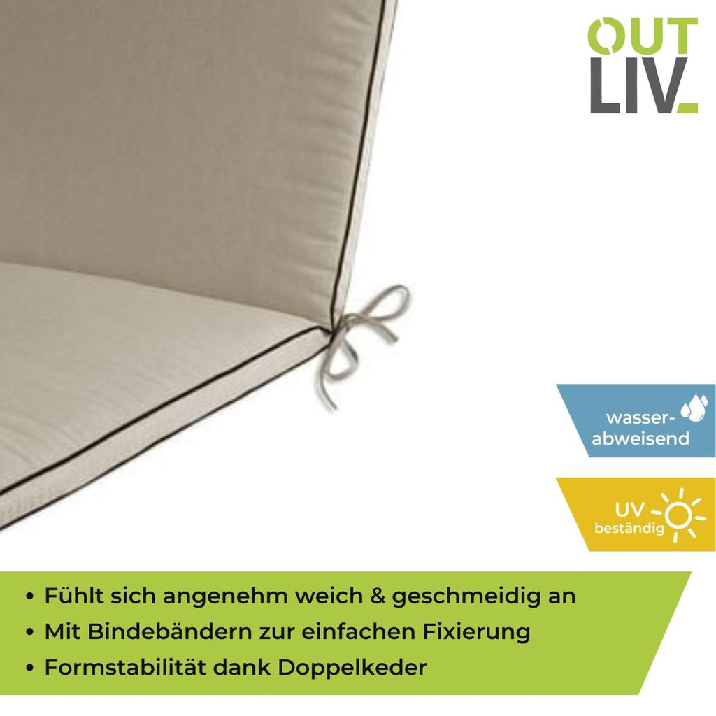 Detalj av solsengpute Romeo Elegance 190x60 cm Dralon natur