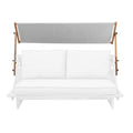 Solskjerm til 2-seter sofa Robinson teak/olefin med teakramme og Olefin stoff