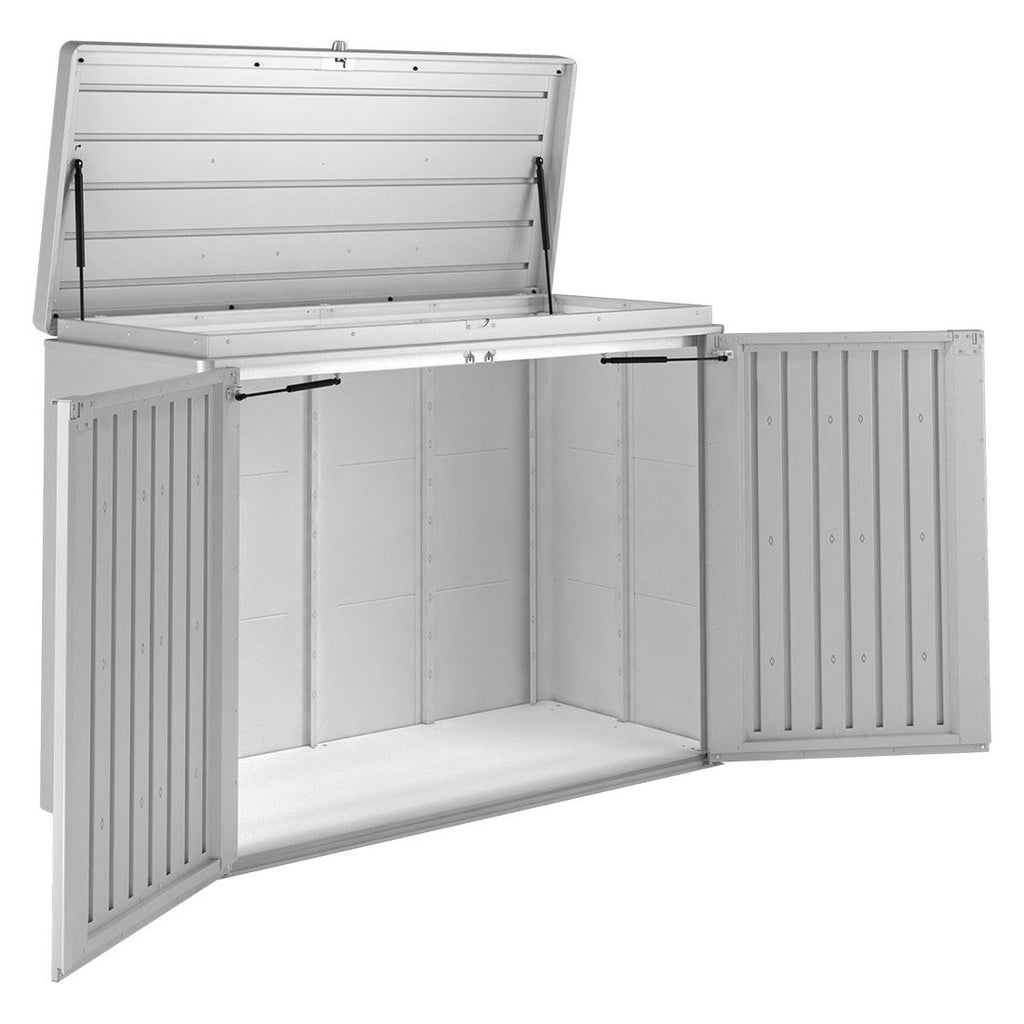 Søppelkasseskjuler Highboard 160x70 cm sølv metall detalj av lokk