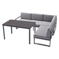 Spise-loungesett Adelaide aluminium 120x80 cm forfra