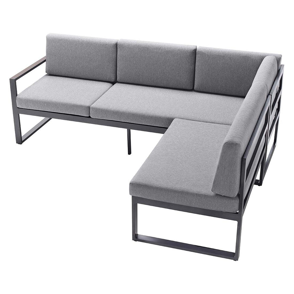Spise-loungesett Adelaide aluminium 120x80 cm bakside