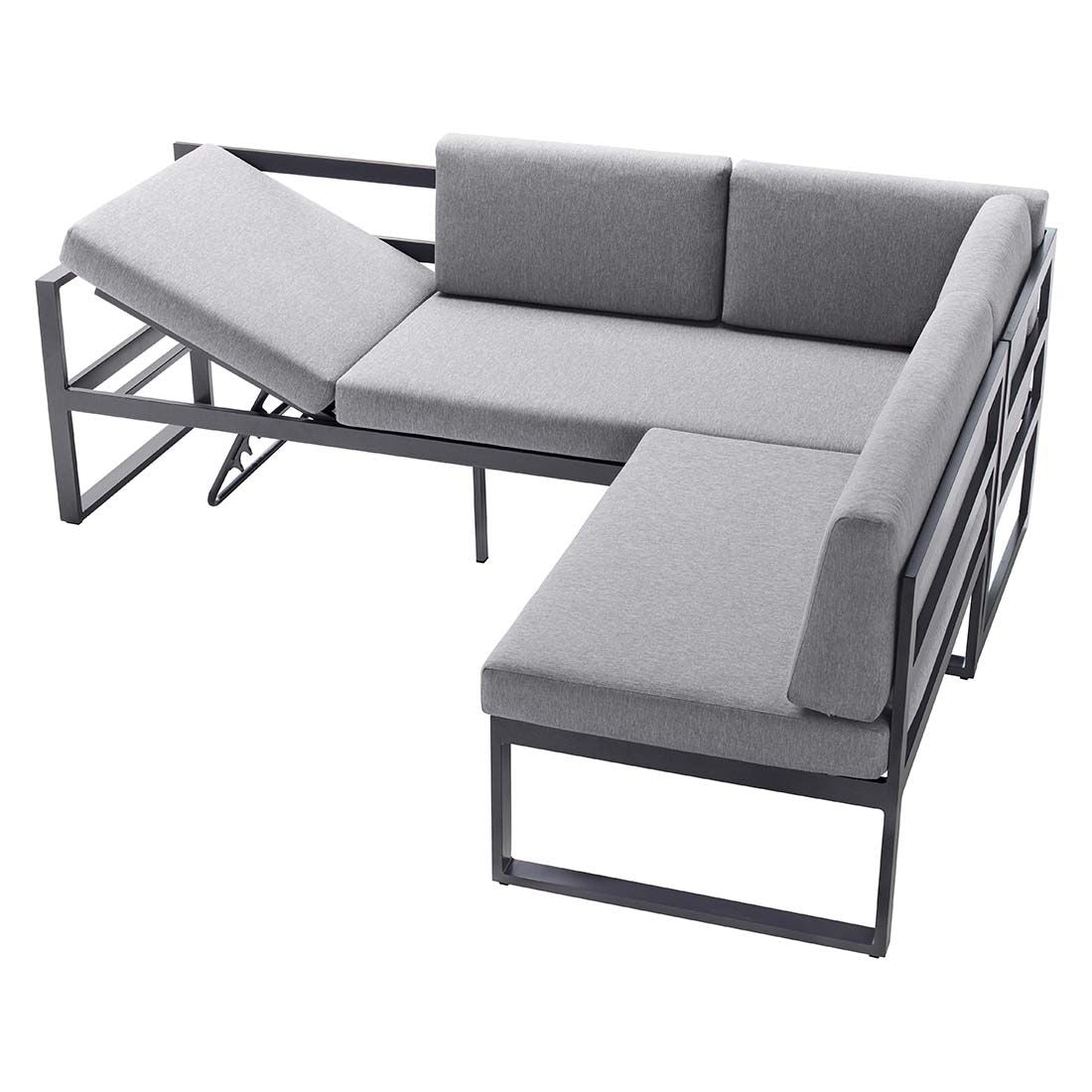 Detalj av Spise-loungesett Adelaide aluminium 120x80 cm aluminiumramme