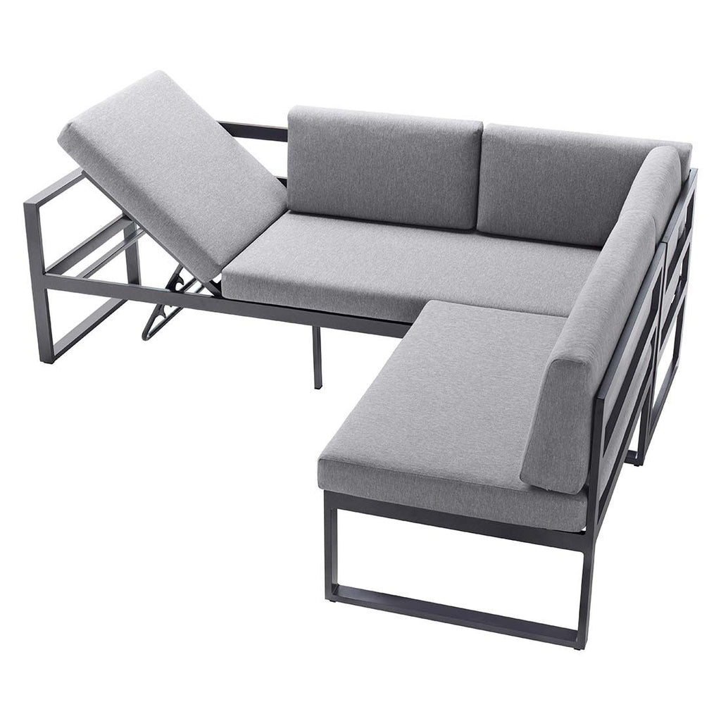 Montert Spise-loungesett Adelaide aluminium 120x80 cm i hage
