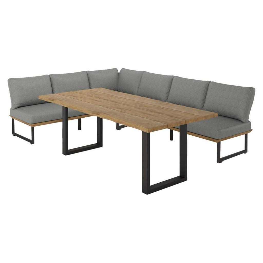 Spise-loungesett Alkas teak/stål 200x100 cm - OUTLIV bakside