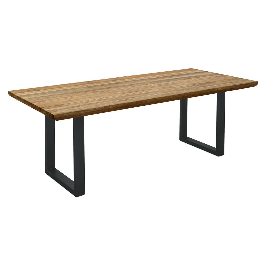 Detalj av stålramme på spise-loungesett Alkas teak/stål 200x100 cm - OUTLIV
