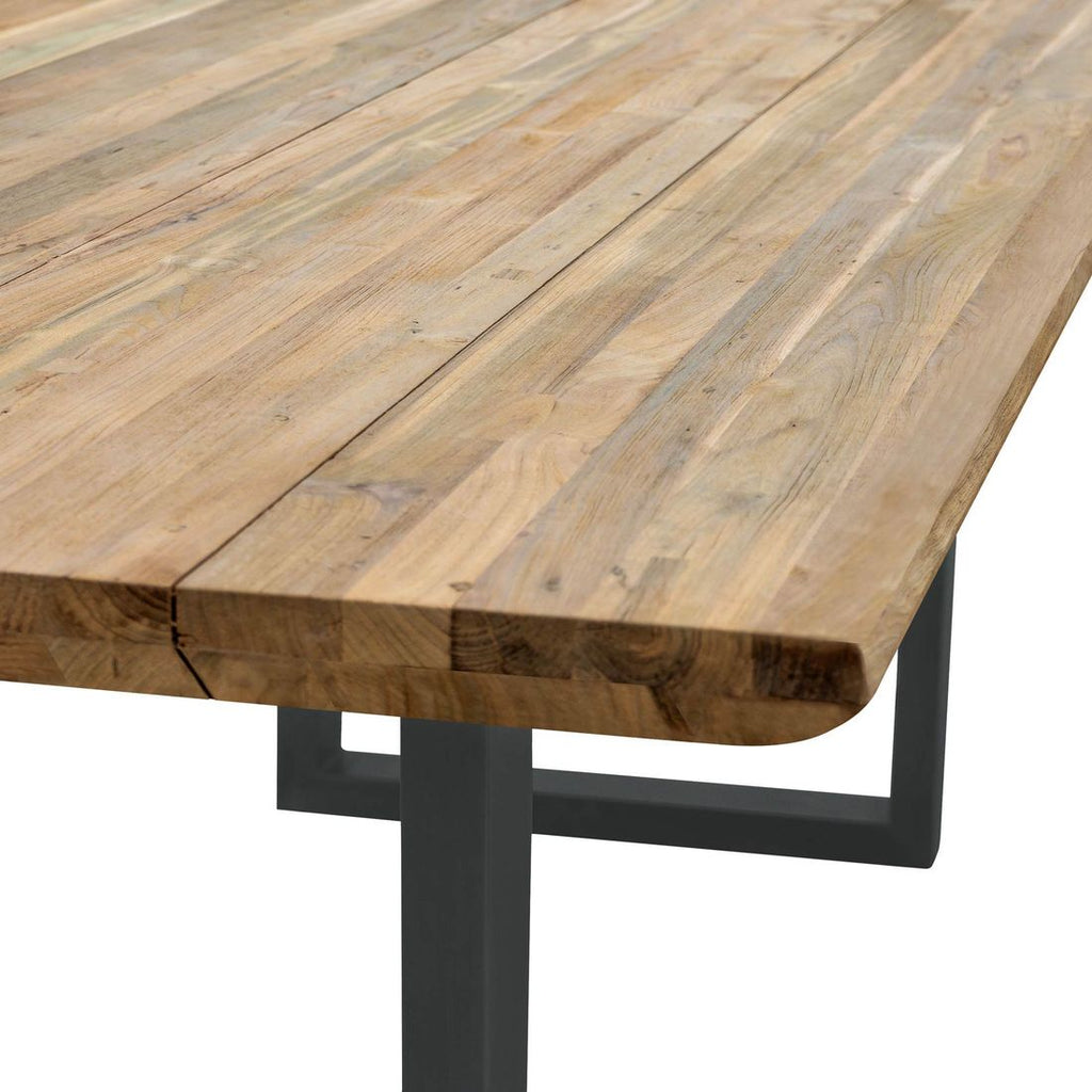 Spise-loungesett Alkas teak/stål 200x100 cm - OUTLIV med puter