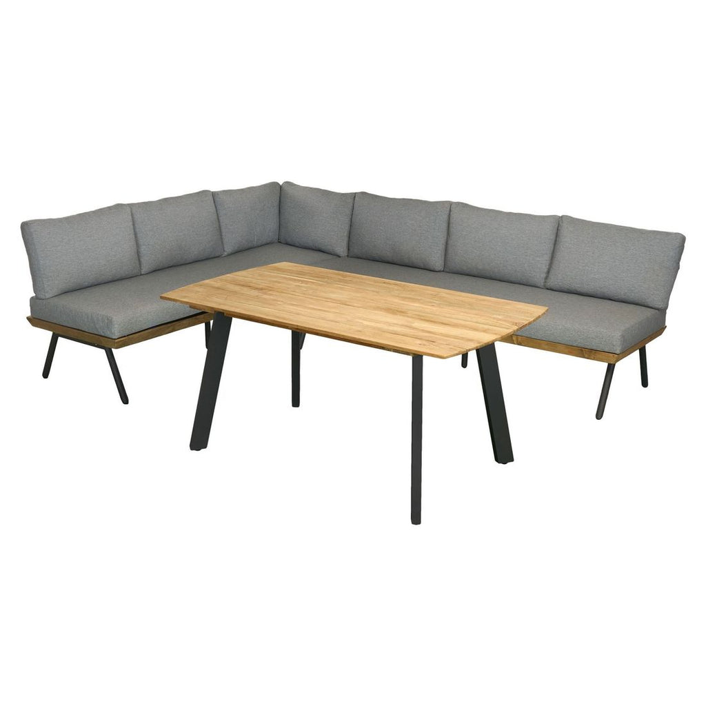 Spise-loungesett Alkas teak/stål 200x100 cm - OUTLIV bakside