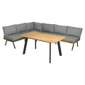 Spise-loungesett Alkas teak/stål 200x100 cm - OUTLIV bakside