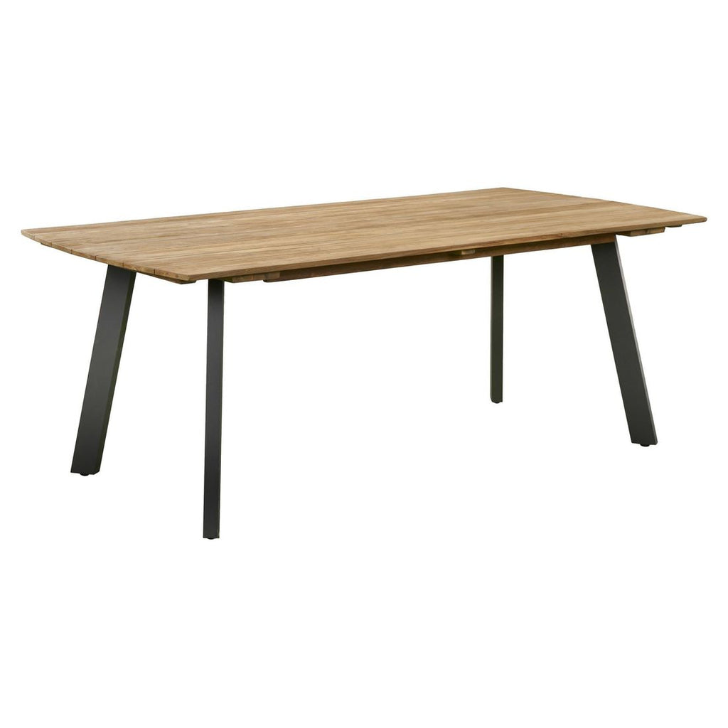 Oversikt over spise-loungesett Alkas teak/stål 200x100 cm - OUTLIV ute