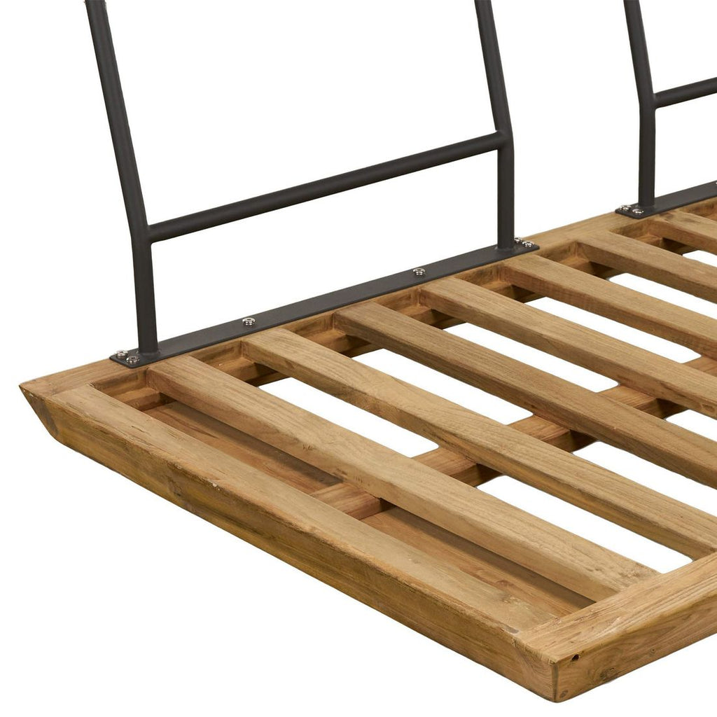 Detalj av stålramme på Spise-loungesett Alkas teak/stål 200x100 cm - OUTLIV