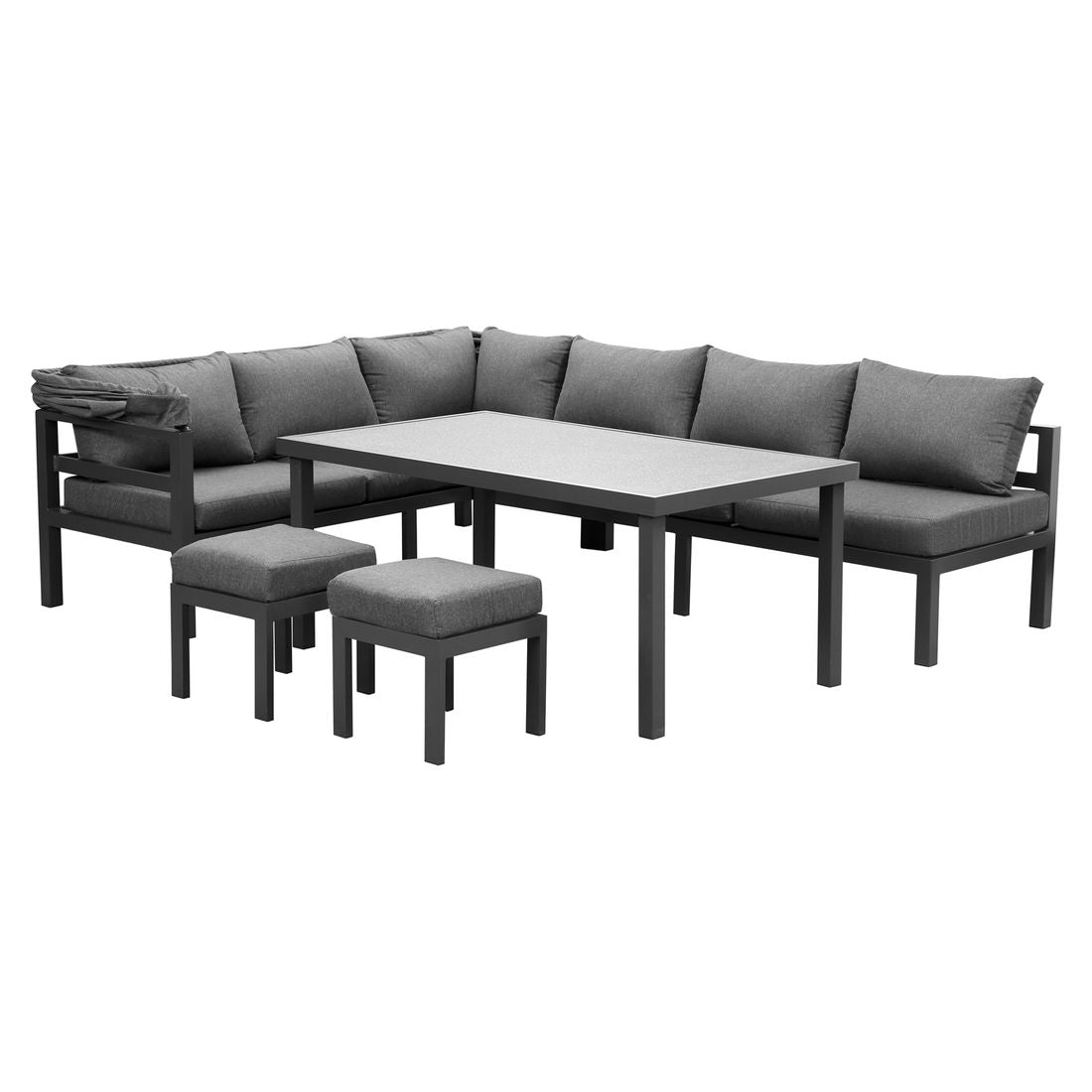 Spise-loungesett Anzio aluminium 200x260 cm - OUTLIV nærbilde av stoff