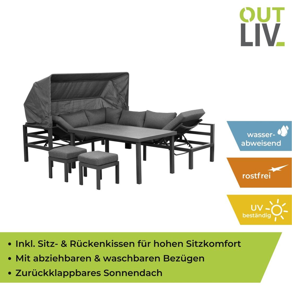 Spise-loungesett Anzio aluminium 200x260 cm - OUTLIV.