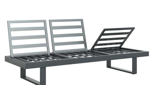 Spise-loungesett Atlanta aluminium olefin justerbar forfra