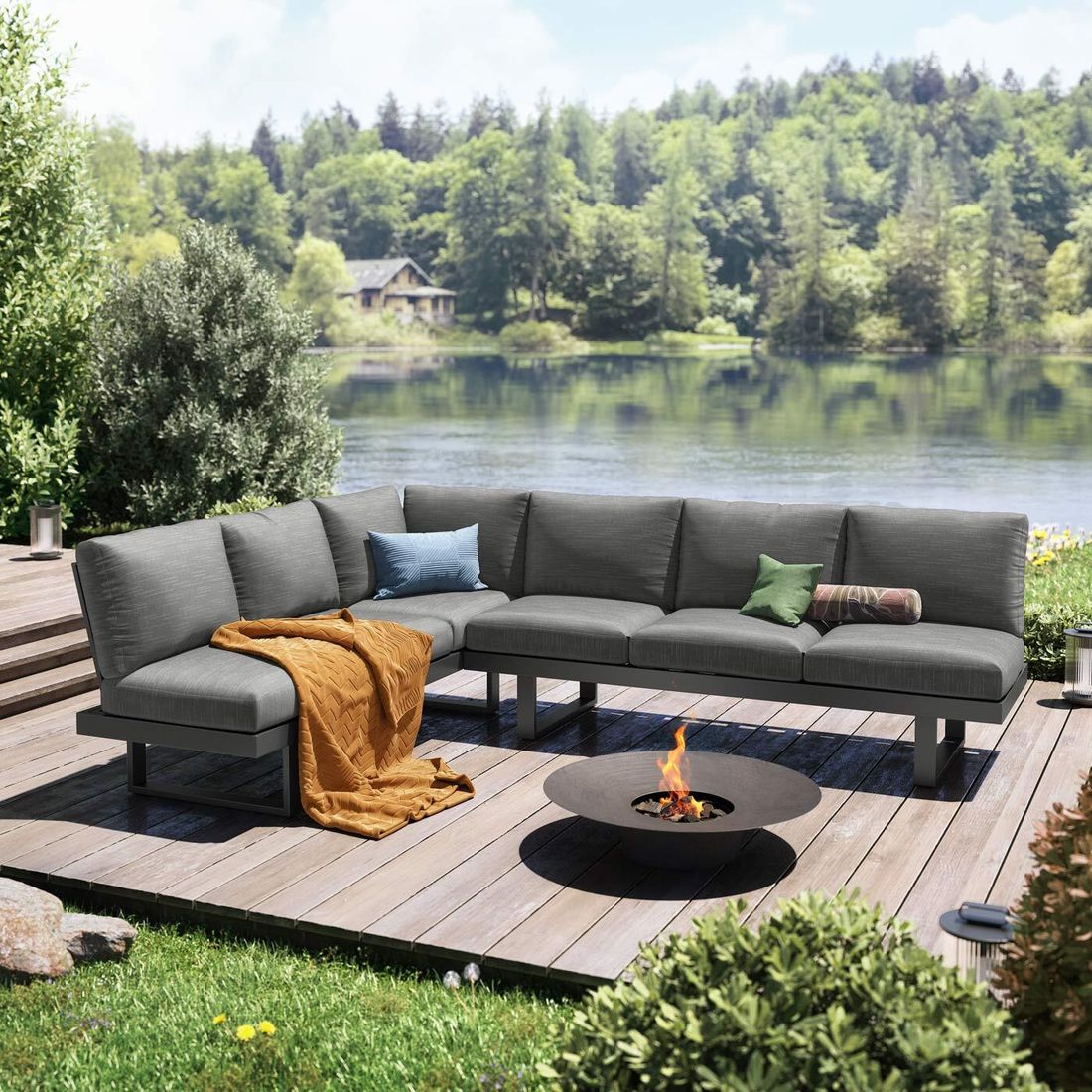 Spise-loungesett Atlanta aluminium olefin justerbar bakside