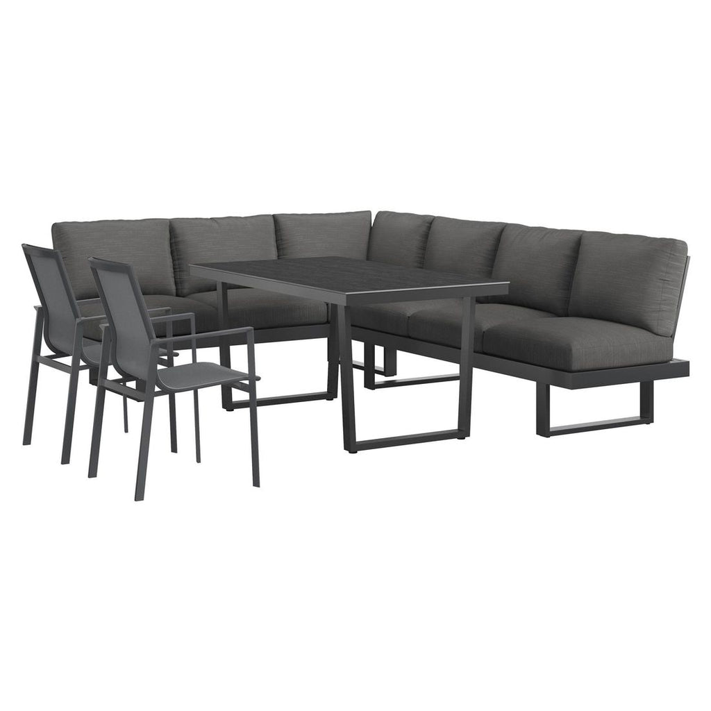 Detalj av spise-loungesett Atlanta aluminium/olefin/keramikk