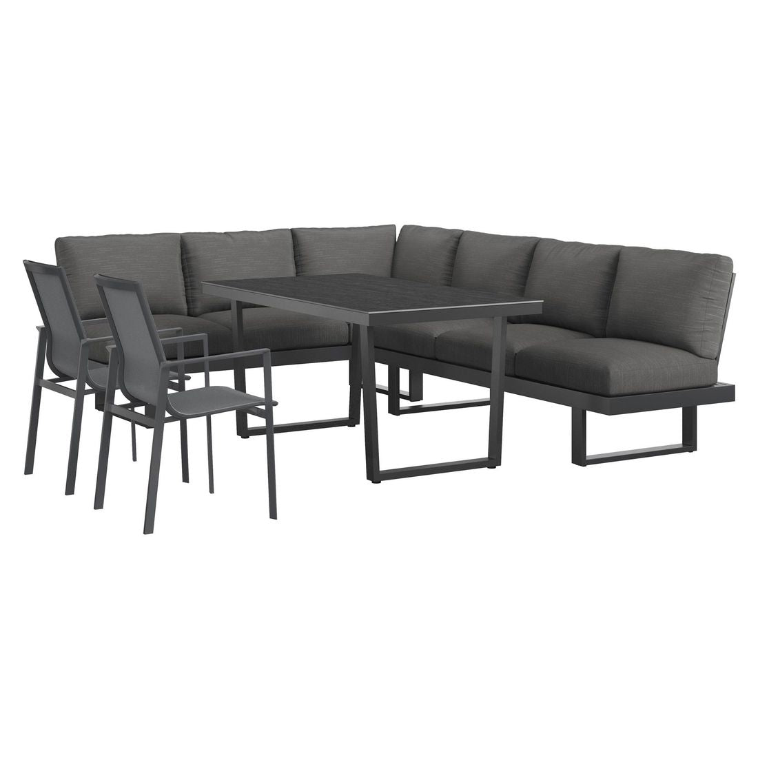 Detalj av spise-loungesett Atlanta aluminium/olefin/keramikk