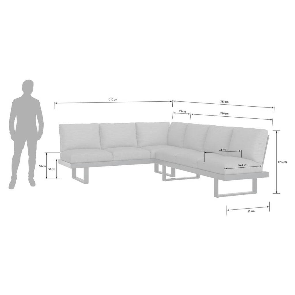 Spise-loungesett Atlanta aluminium olefin justerbar montert på terrasse