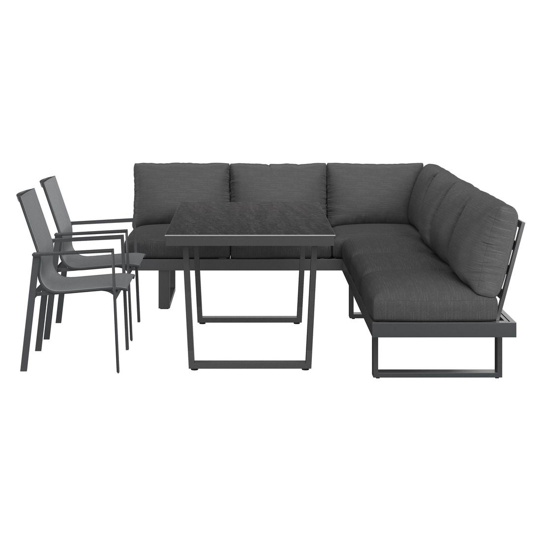 Nærbilde av materiale på spise-loungesett Atlanta aluminium/olefin/keramikk
