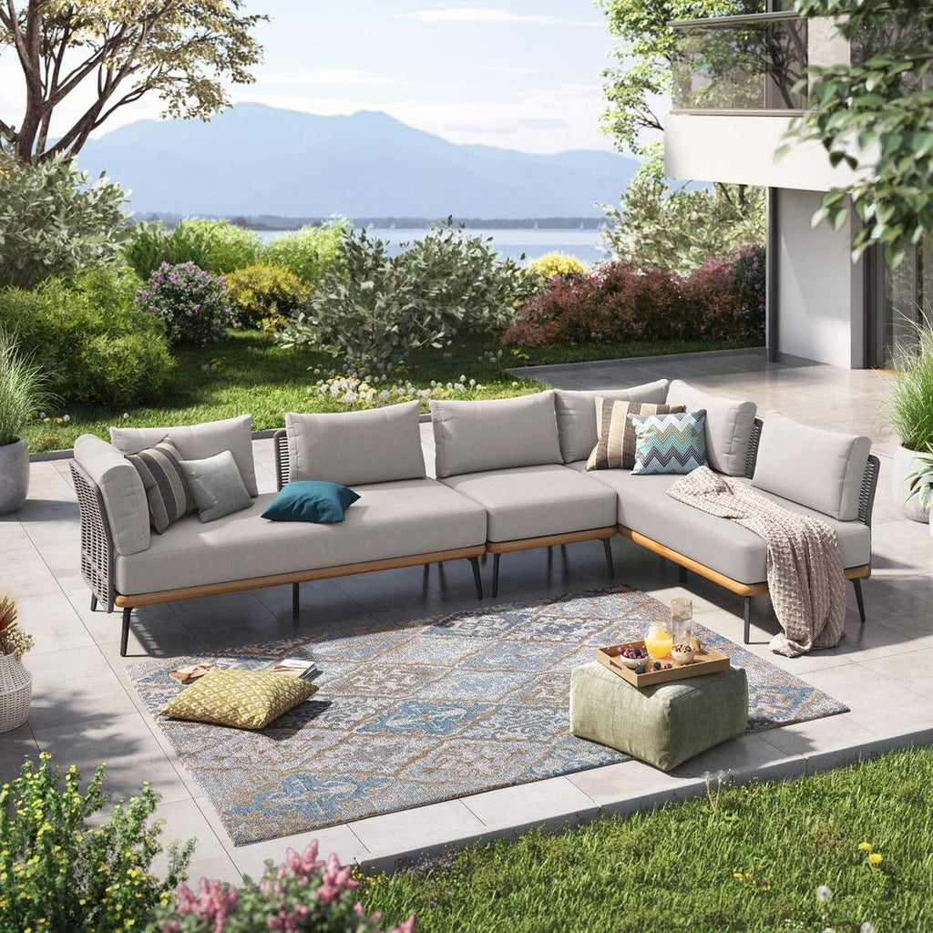 Spise-loungesett Ava akasie tau polyester front