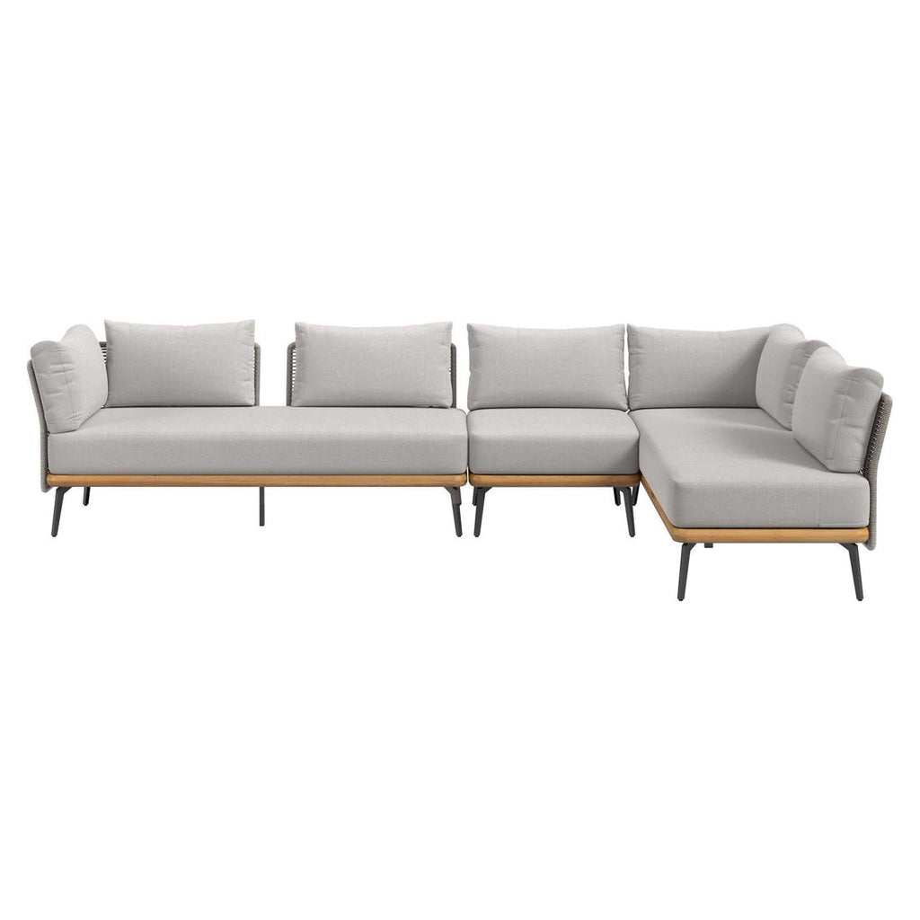Spise-loungesett Ava akasie tau polyester sideprofil
