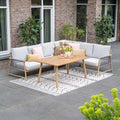 Spise-loungesett Bahama aluminium tau 160x96 cm forfra