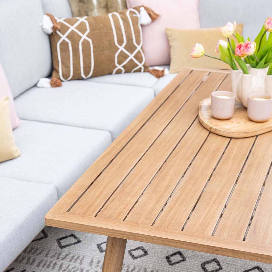 Spise-loungesett Bahama aluminium/tau 160x96 cm - Garden Impressions