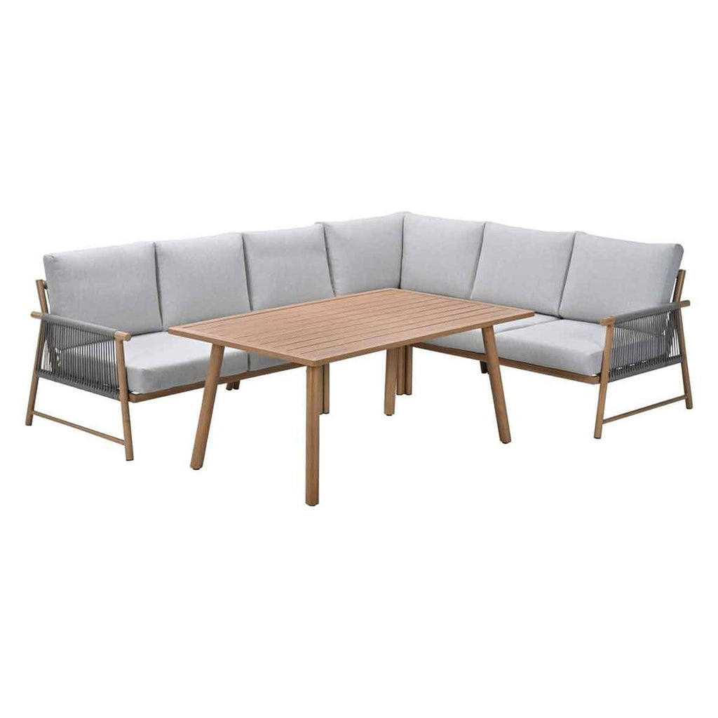 Spise-loungesett Bahama aluminium tau 160x96 cm bakside