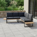Spise-loungesett Bari aluminium antrasitt - Siena Garden forfra