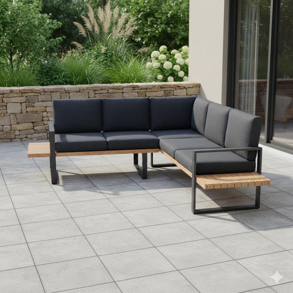 Spise-loungesett Bari aluminium antrasitt - Siena Garden forfra