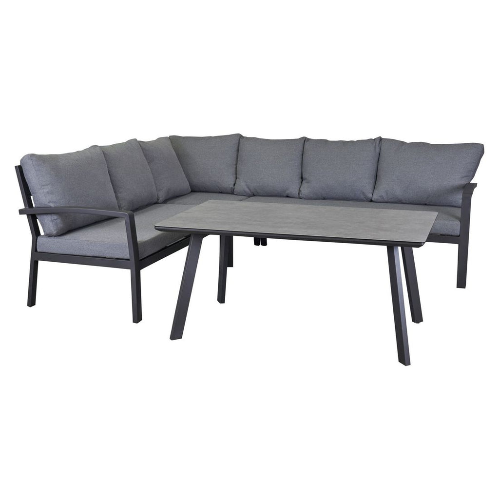 Spise-loungesett Bondino aluminium/keramikk 140x80 cm bakside og ramme