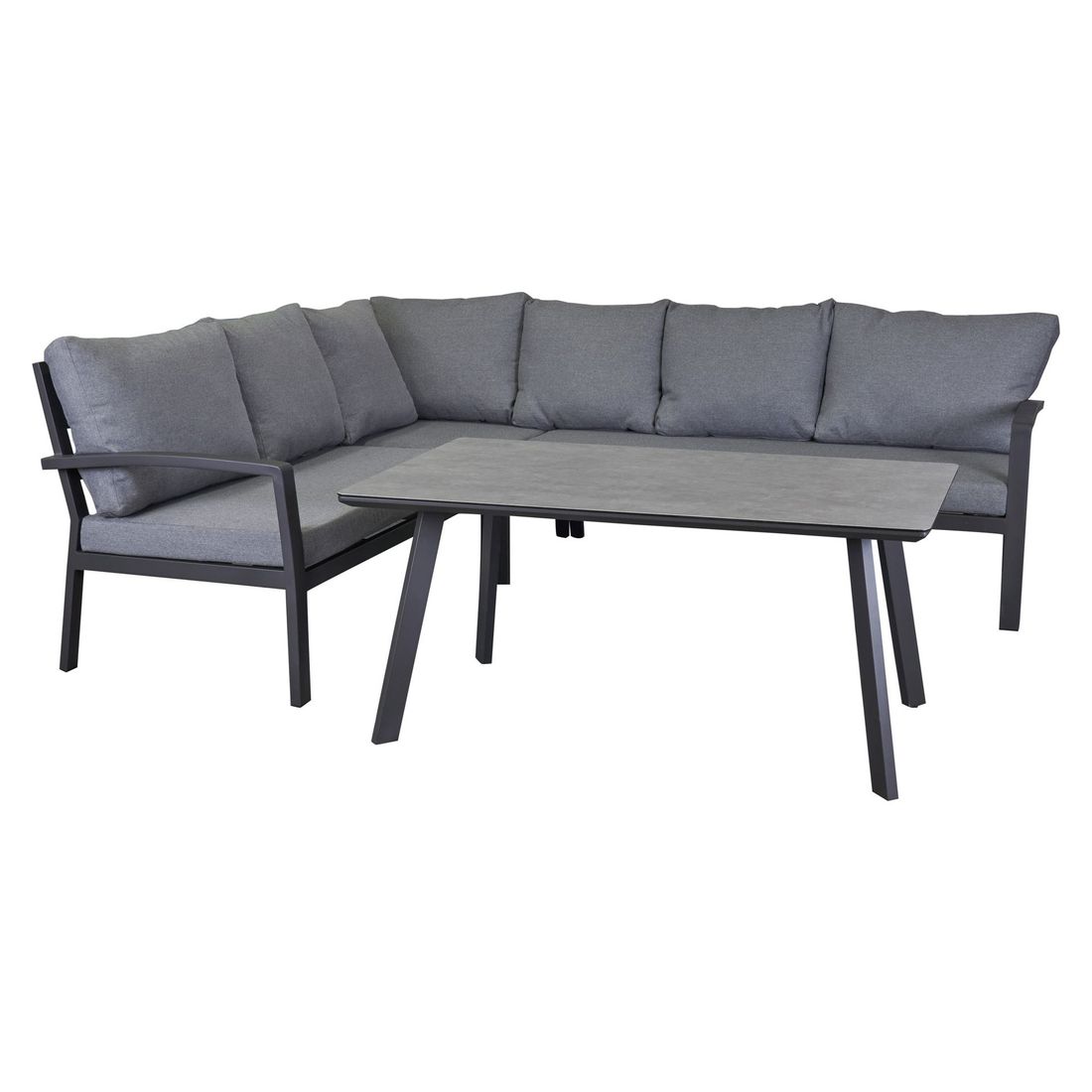 Spise-loungesett Bondino aluminium/keramikk 140x80 cm bakside og ramme