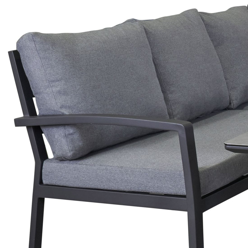 Spise-loungesett Bondino aluminium/keramikk 140x80 cm montert i hage