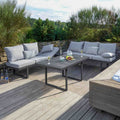 Spise-loungesett Bondino aluminium 140x85 cm forfra