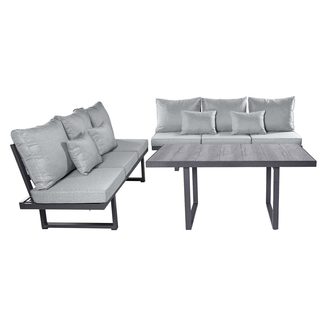 Spise-loungesett Bondino aluminium 140x85 cm bakside