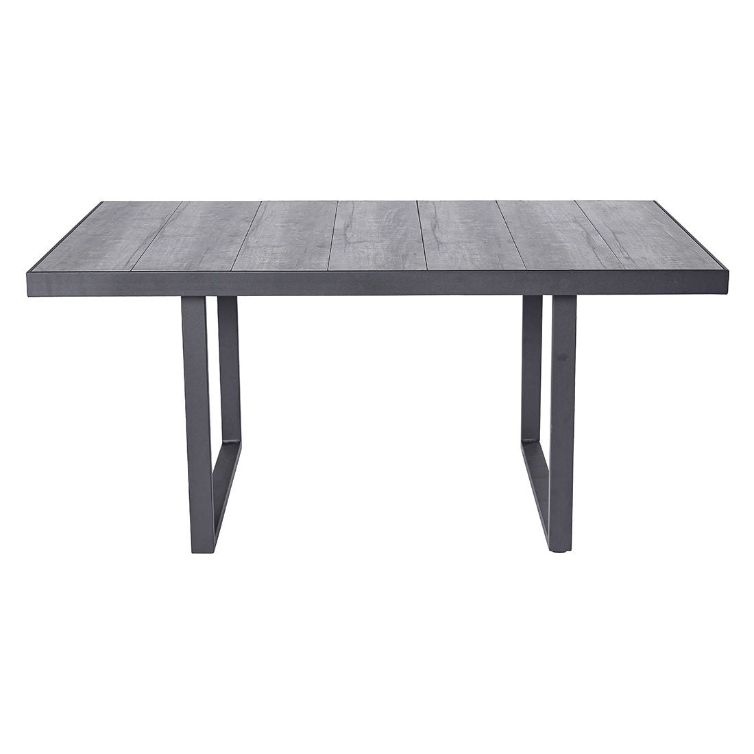 Nærbilde av bordplate i keramikk på spise-loungesett Bondino aluminium 140x85 cm