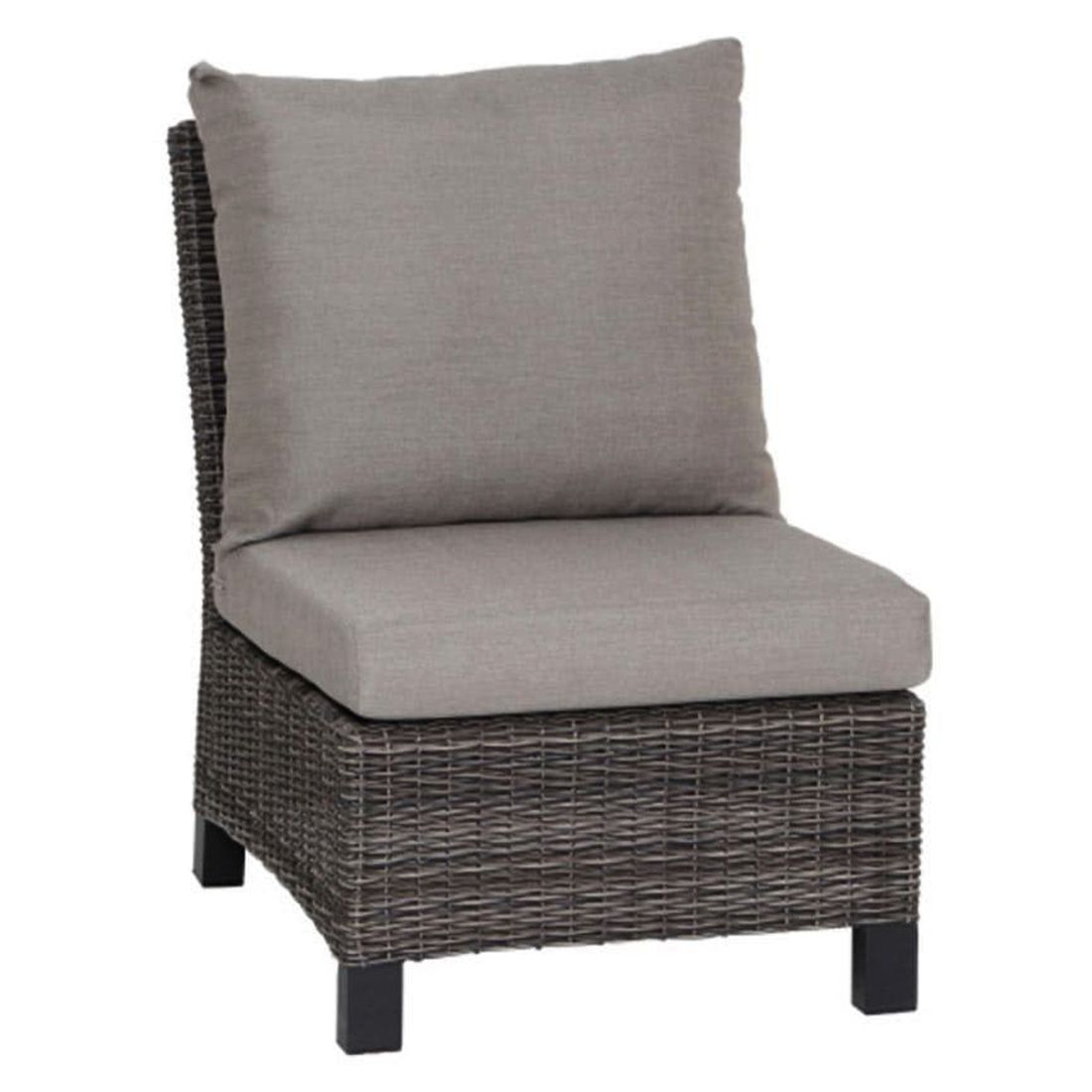 Baksiden av spise-loungesett Corido flettverk/keramikk 279x219 cm