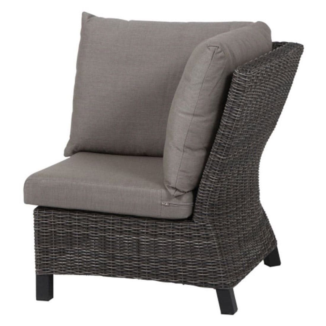 Montert spise-loungesett Corido flettverk/keramikk 279x219 cm på terrasse