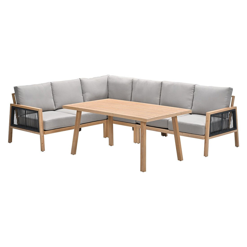 Spise-loungesett Decala aluminium/tau 150x87 cm bakside