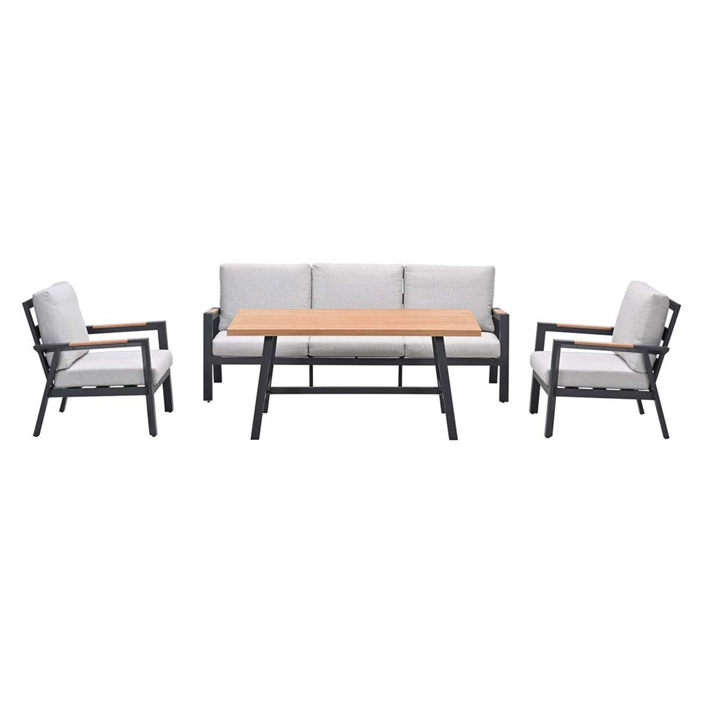 Spise-loungesett Elati aluminium 150x90 cm - Garden Impressions montert på terrasse